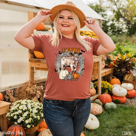 Howdy Fall Web Cow DTF