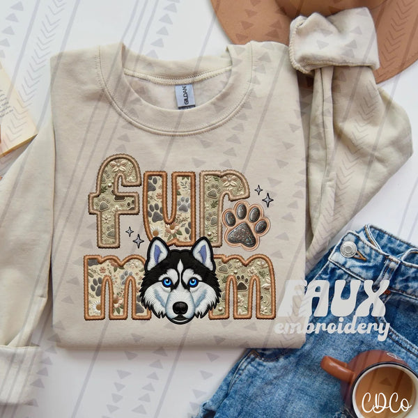 Fur Mom Dog Faux Embroidery DTF (3 of 6)
