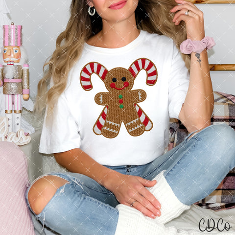 Gingerbread Man With Candy Canes - 8004 DTF