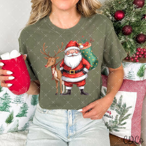 Santa With His Reindeer - 8018 DTF