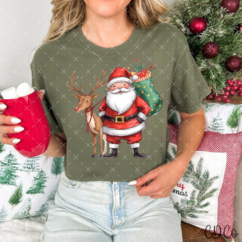 Santa With His Reindeer - 8018 DTF