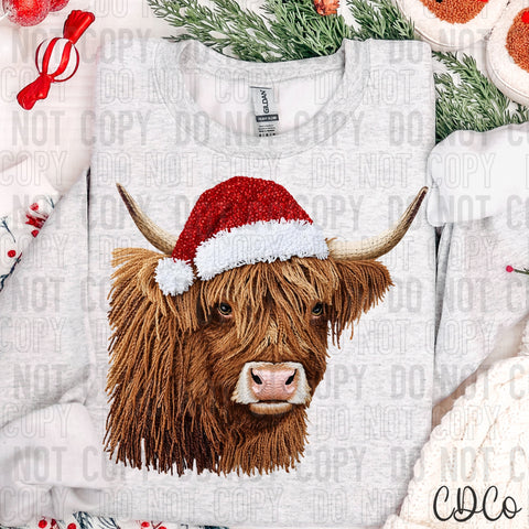 Christmas Highland Cow - 8030 DTF