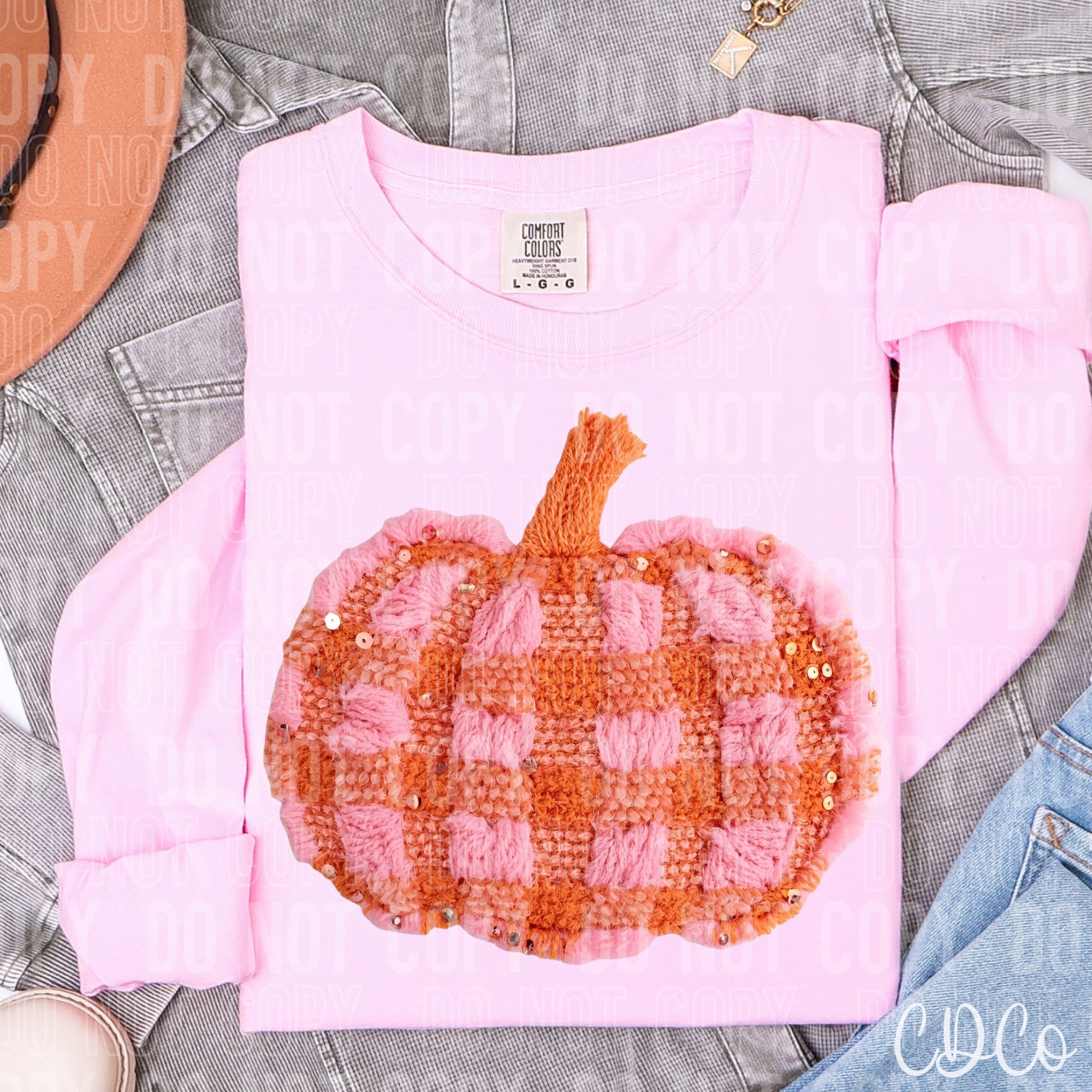Pink And Orange Faux Yarn - 8038 DTF