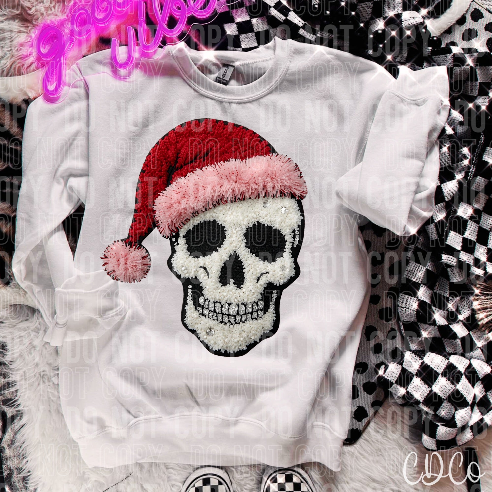 Christmas Skeleton Faux - 8041 DTF