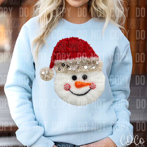 Snowman Faux Yarn Face - 8052 DTF