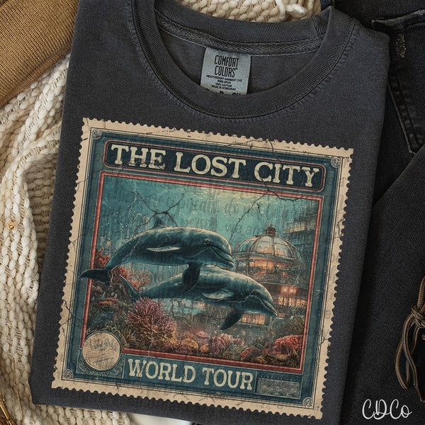 Whimsy World Tour Stamps Vintage 1 of 1 DTF
