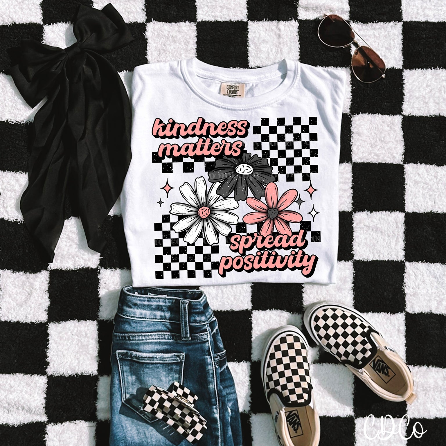 Kindness Matters Spread Positivity Black 3484 DTF