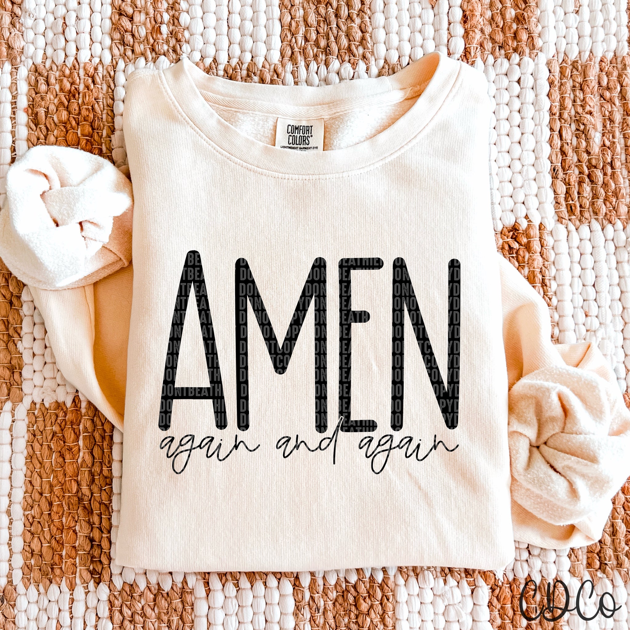 Amen Again and Again / Black - 8103 DTF