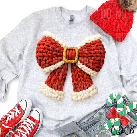 Santa Christmas Bow - 8117 DTF