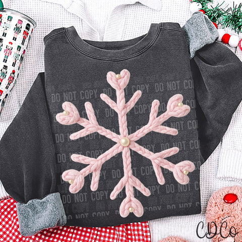 Pink Snowflake Pearl Faux Yarn - 8123 DTF