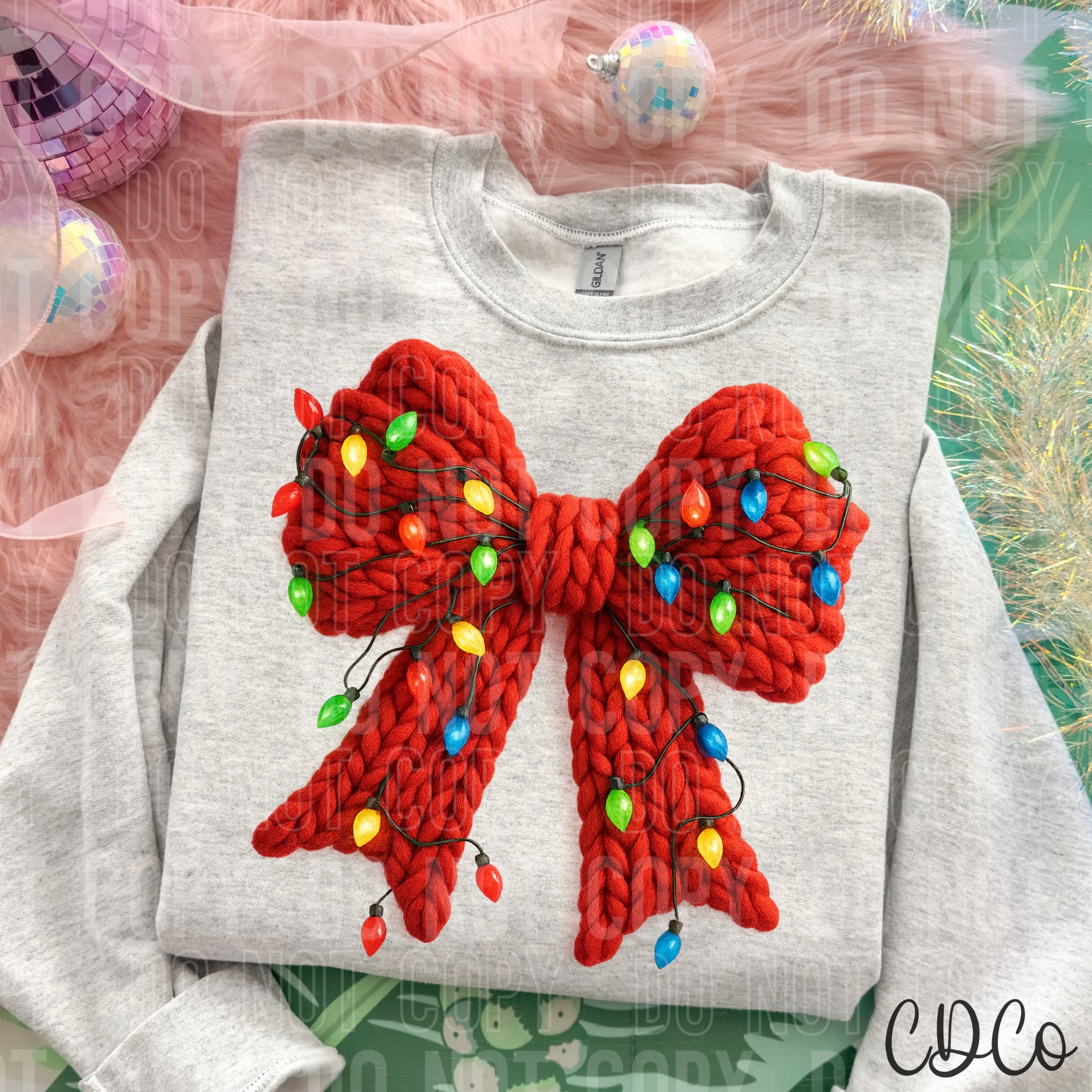 Christmas Lights Bow - 8132 DTF