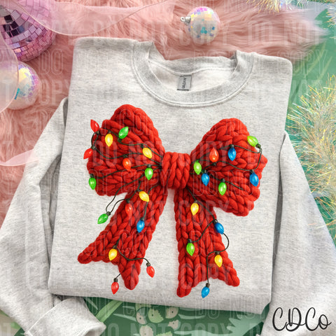 Christmas Lights Bow - 8132 DTF