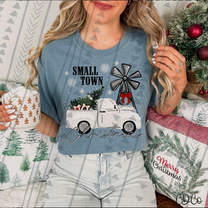 Small Town Christmas Truck Red Bow 3282 DTF