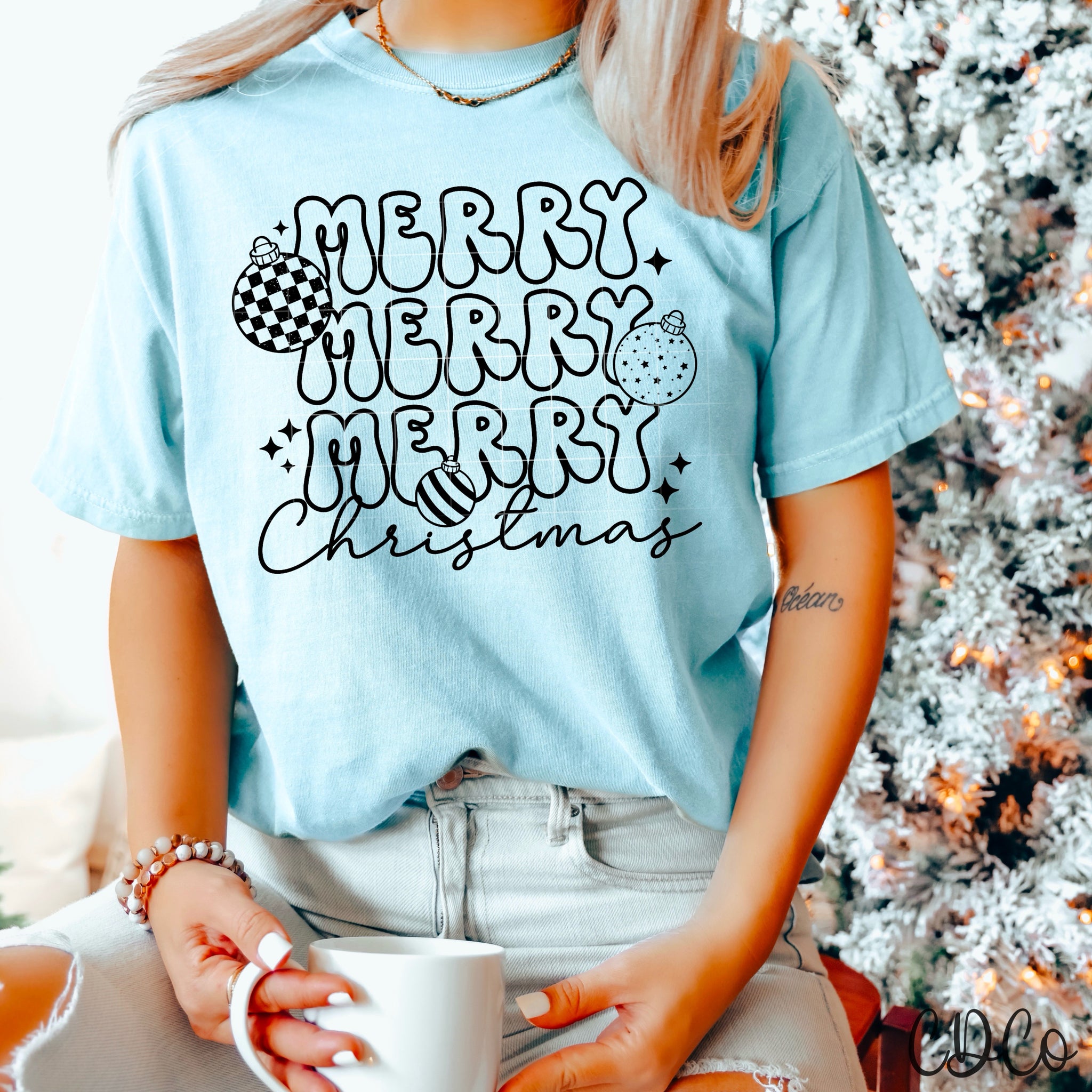 Merry Christmas / Black - 8292 DTF