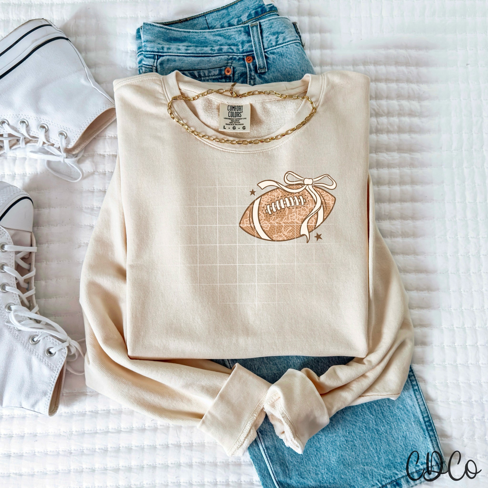 Football Pocket With Bow - 8315 DTF