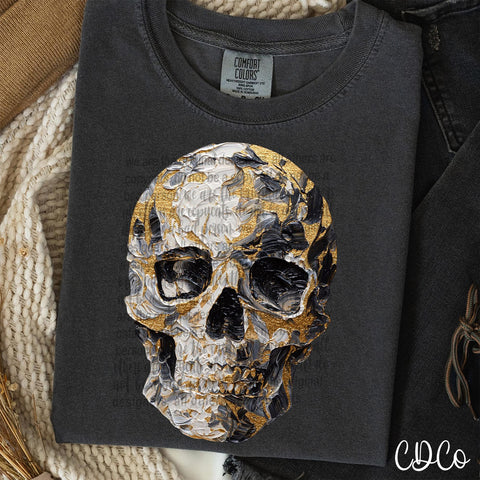 Painted Skull 6566 DTF