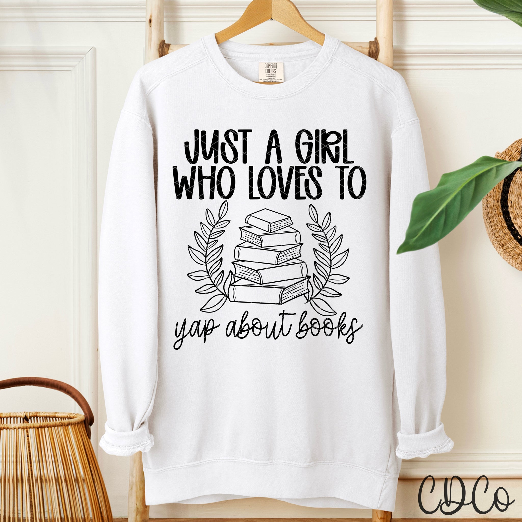 Just A Girl Who Loves To Yap About Books / Black- 8351 DTF