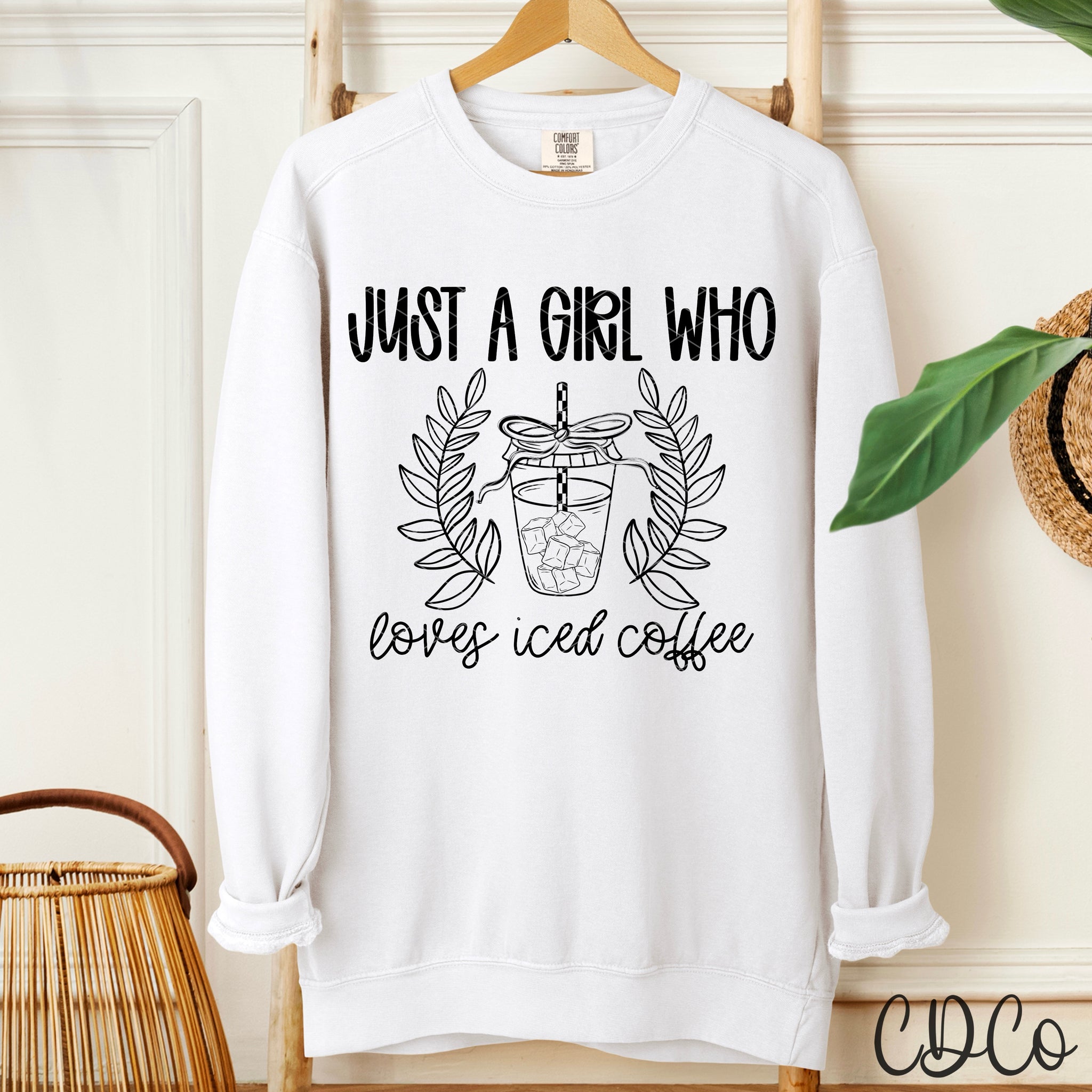 Just A Girl Who Loves Iced Coffee / Black- 8353 DTF