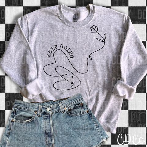 Keep Going Line Heart Flower 6654 DTF