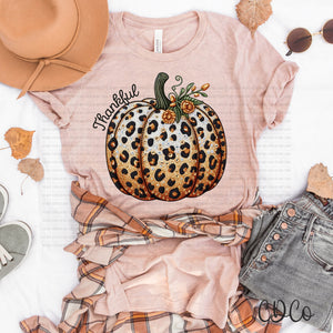 Thankful Leopard Pumpkin Faux Embroidery 6701 DTF