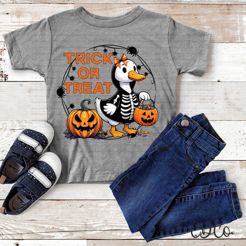 Trick or Treat Duck Skeleton Costume Bow Orange 6709 DTF