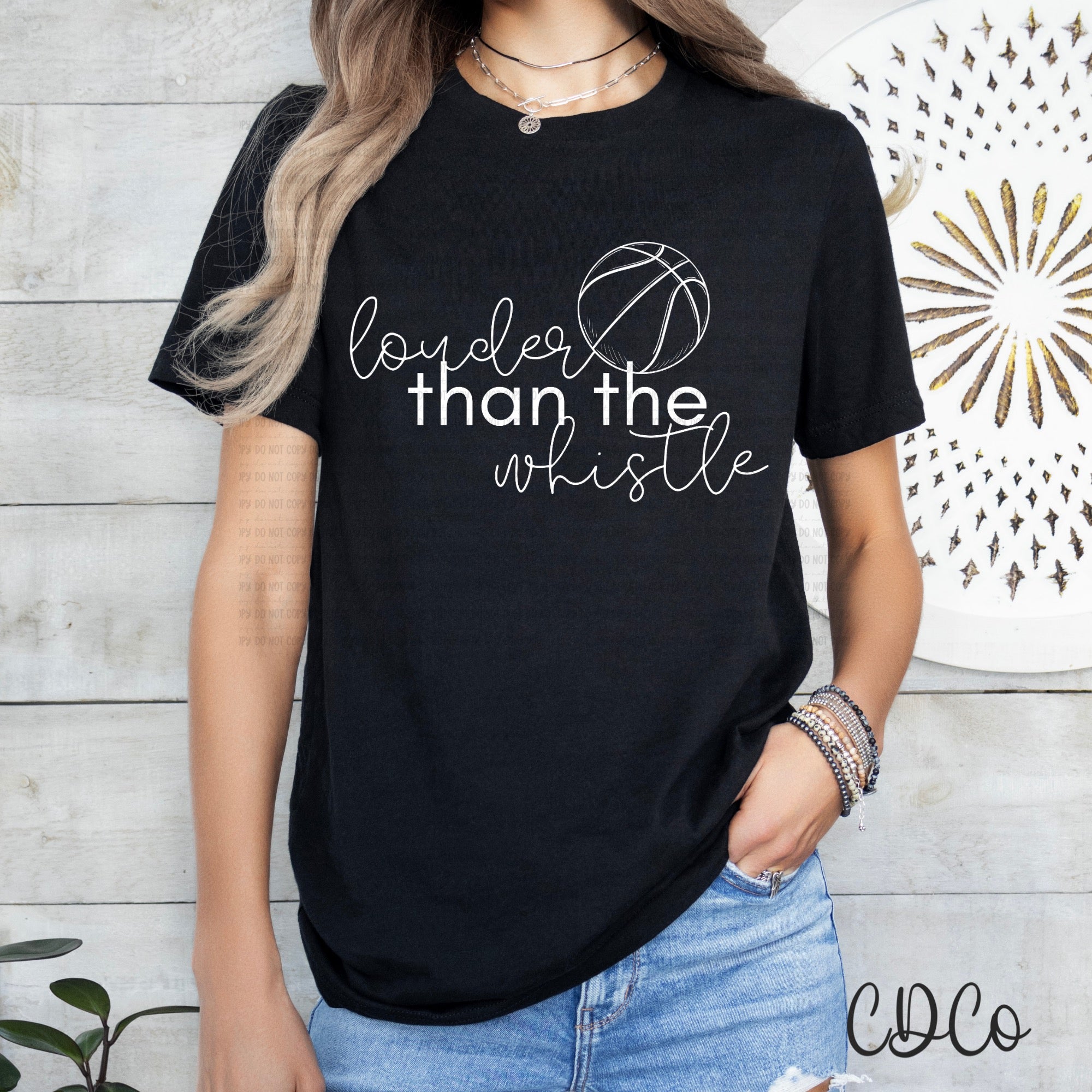 Louder Than The Whistle Basketball White 6710 DTF