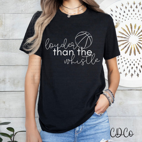 Louder Than The Whistle Basketball White 6710 DTF