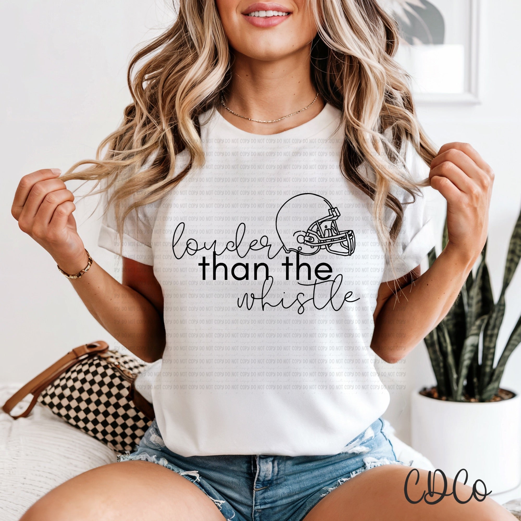 Louder Than The Whistle Football Black 6711 DTF