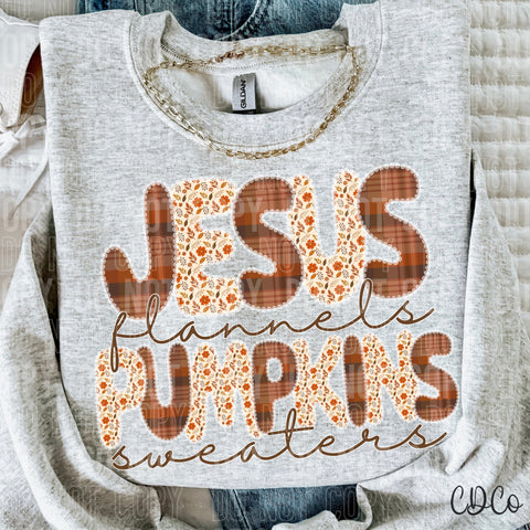 Jesus Flannels Pumpkins Sweaters 6669 DTF