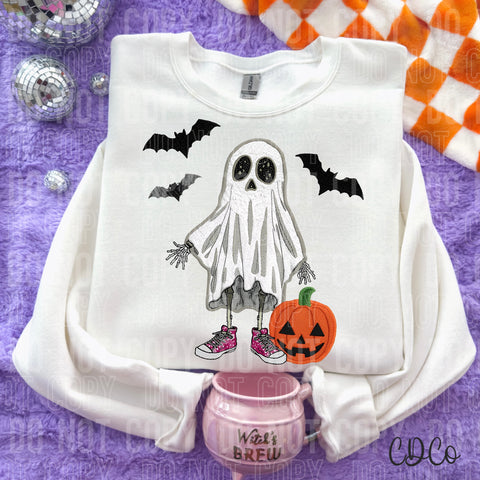 Ghost Skeleton Halloween Faux Embroidery 6676 DTF