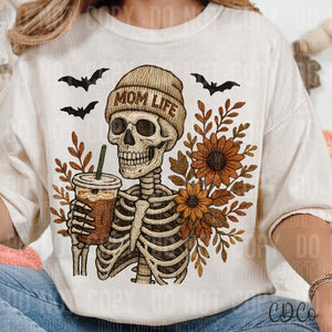 Mom Life Skeleton Bats Coffee 6677 DTF