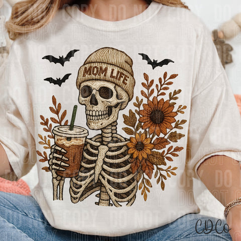 Mom Life Skeleton Bats Coffee 6677 DTF