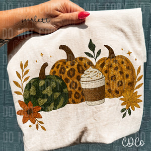 Camo Leopard Pumpkins Pumpkin Spice Fall 6684 DTF