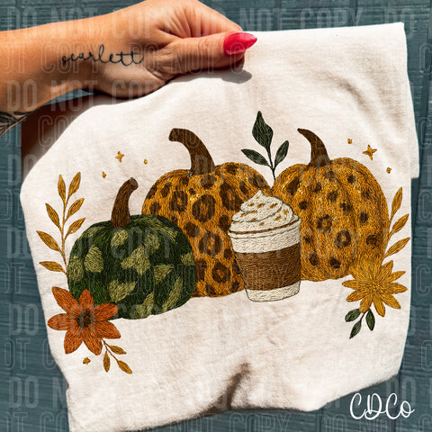 Camo Leopard Pumpkins Pumpkin Spice Fall 6684 DTF
