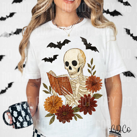 Halloween Skeleton Reading 6687 DTF