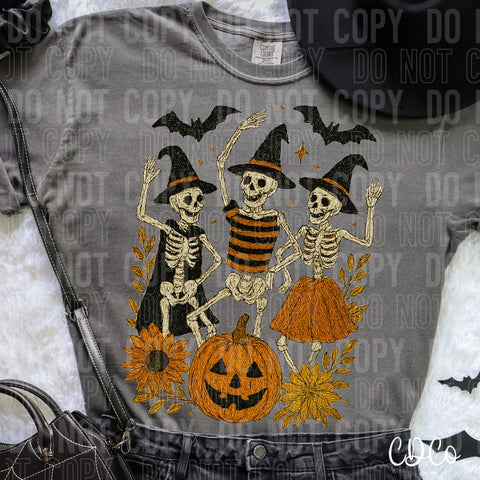 Dancing Skeletons Halloween 6689 DTF
