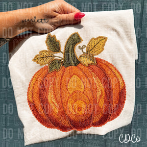 Faux Embroidery Fall Pumpkin 6691 DTF