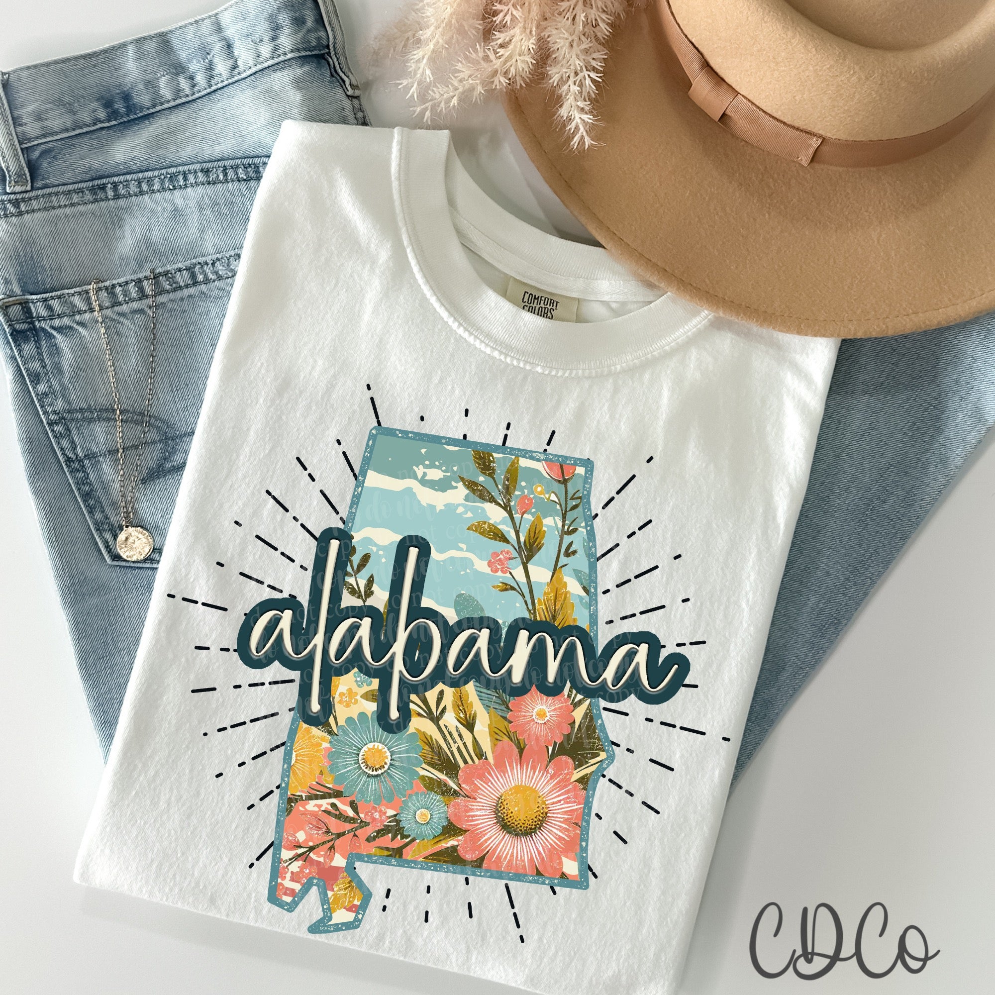 Retro Floral States DTF (AL-KS)