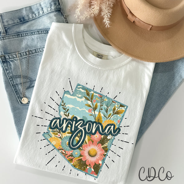 Retro Floral States DTF (AL-KS)