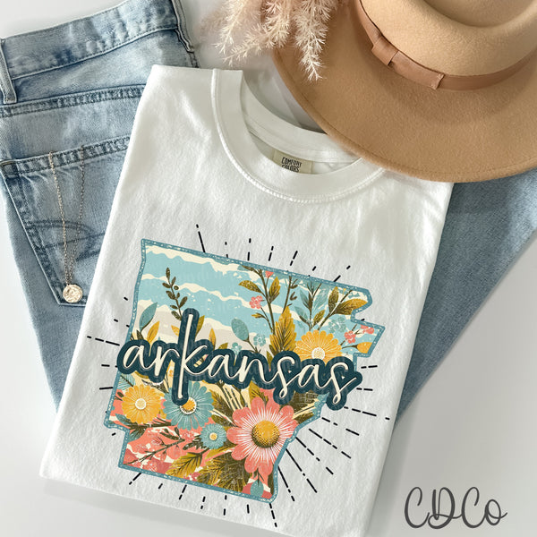 Retro Floral States DTF (AL-KS)