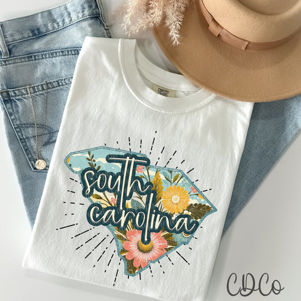 Retro Floral States DTF (NC-WV)