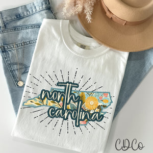 Retro Floral States DTF (NC-WV)