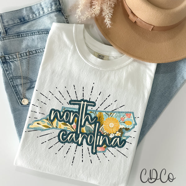 Retro Floral States DTF (NC-WV)