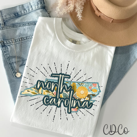 Retro Floral States DTF (NC-WV)