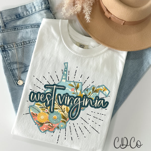 Retro Floral States DTF (NC-WV)