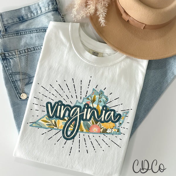 Retro Floral States DTF (NC-WV)