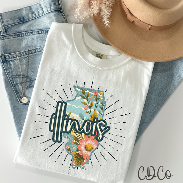 Retro Floral States DTF (AL-KS)