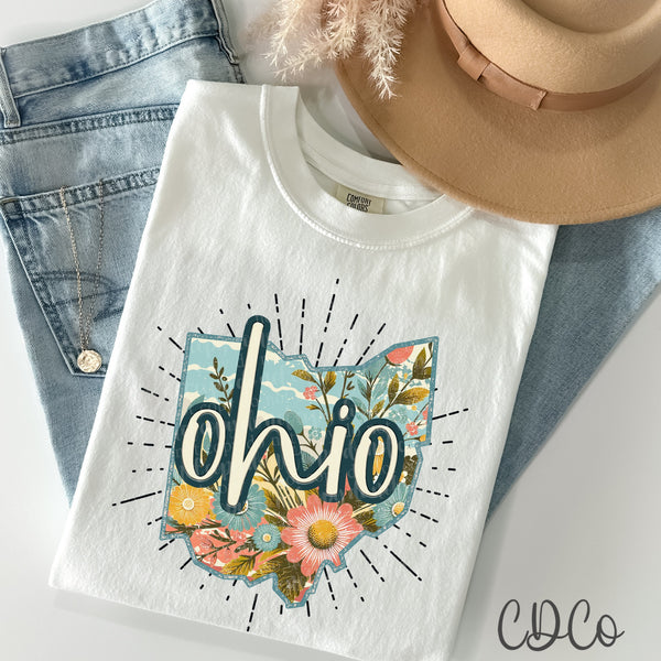 Retro Floral States DTF (NC-WV)