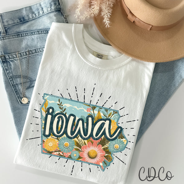 Retro Floral States DTF (AL-KS)