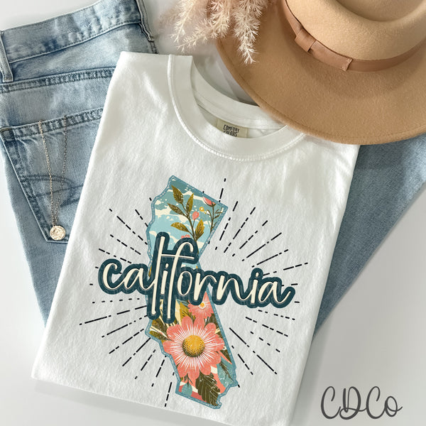 Retro Floral States DTF (AL-KS)